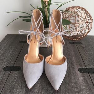 Grey Suede Strappy Stiletto